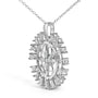 Collar con colgante de medallón de brújula con destello estelar y diamantes de 1/2 ct. p.t. en plata de ley, foto 4