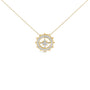 Collar con colgante de medallón de brújula con diamantes de 1 ct. p.t. en plata de ley bañada en oro amarillo de 14K, foto 1