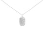 Collar con colgante de diseño de medallón abombado con diamantes de 3/8 ct. p.t. en plata de ley, foto 1