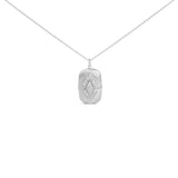Collar con colgante de diseño de medallón abombado con diamantes de 3/8 ct. p.t. en plata de ley