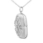Collar con colgante de diseño de medallón abombado con diamantes de 3/8 ct. p.t. en plata de ley, foto 4