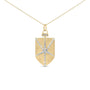1/2 Ct. T.W. Diamond Shield Star Medallion Pendant Necklace in 14K Yellow Gold-Plated Sterling Silver, photo 1