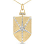 1/2 Ct. T.W. Diamond Shield Star Medallion Pendant Necklace in 14K Yellow Gold-Plated Sterling Silver, photo 2