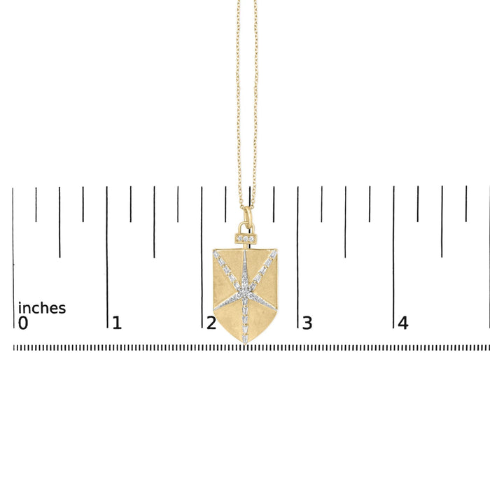 1/2 Ct. T.W. Diamond Shield Star Medallion Pendant Necklace in 14K Yellow Gold-Plated Sterling Silver, photo 5