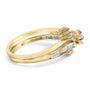 Conjunto nupcial de espiral con racimo de diamantes de 1/2 ct. p.t. en plata de ley bañada en oro amarillo de 14K, foto 2
