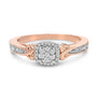 Anillo de racimo de nudo con diamantes de 1/6 ct. p.t. en plata de ley bañada en oro rosa de 14K, foto 1