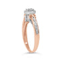 Anillo de racimo de nudo con diamantes de 1/6 ct. p.t. en plata de ley bañada en oro rosa de 14K, foto 5
