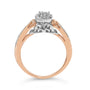 Anillo de racimo de nudo con diamantes de 1/6 ct. p.t. en plata de ley bañada en oro rosa de 14K, foto 6
