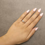 Anillo de racimo de nudo con diamantes de 1/6 ct. p.t. en plata de ley bañada en oro rosa de 14K, foto 3