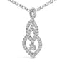 Collar con colgante de gota con remolino y diamantes de 1/3 ct. p.t. en plata de ley, foto 2