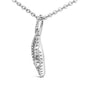 Collar con colgante de gota con remolino y diamantes de 1/3 ct. p.t. en plata de ley, foto 4