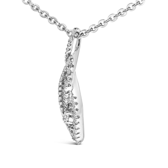Collar con colgante de gota con remolino y diamantes de 1/3 ct. p.t. en plata de ley, foto 4