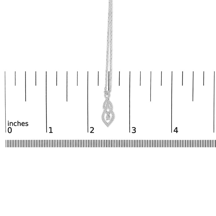 Collar con colgante de gota con remolino y diamantes de 1/3 ct. p.t. en plata de ley, foto 5