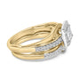 Conjunto nupcial con diamantes cuadrados talla princesa de 1/2 ct. p.t. en plata de ley bañada en oro amarillo de 14K, foto 2