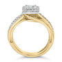 Conjunto nupcial con diamantes cuadrados talla princesa de 1/2 ct. p.t. en plata de ley bañada en oro amarillo de 14K, foto 6