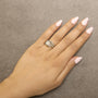 Conjunto nupcial con diamantes cuadrados talla princesa de 1/2 ct. p.t. en plata de ley bañada en oro amarillo de 14K, foto 3