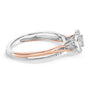 Anillo con motivo de corazón con diamantes de 1/10 ct. p.t. en plata de ley bañada en oro rosa de 14K, foto 2