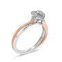 Anillo con motivo de corazón con diamantes de 1/10 ct. p.t. en plata de ley bañada en oro rosa de 14K, foto 4