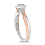 Anillo con motivo de corazón con diamantes de 1/10 ct. p.t. en plata de ley bañada en oro rosa de 14K, foto 5