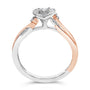 Anillo con motivo de corazón con diamantes de 1/10 ct. p.t. en plata de ley bañada en oro rosa de 14K, foto 6