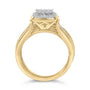 Conjunto nupcial de racimo cuadrado con diamantes de 1/2 ct. p.t. en plata de ley bañada en oro amarillo de 14K, foto 6