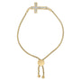 Diamond Accent Cross Lariat Bolo Bracelet in Gold Vermeil, photo 1
