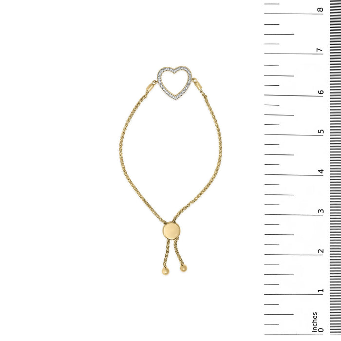 Diamond Accent Heart Lariat Bolo Bracelet in Gold Vermeil, photo 5