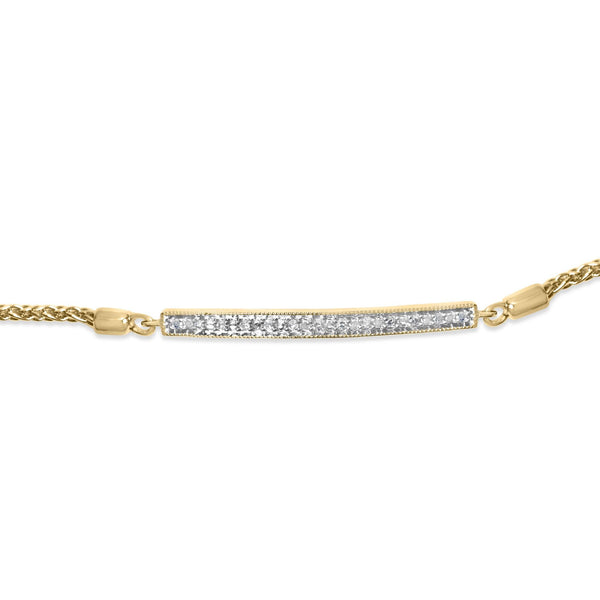 Diamond Accent Bar Lariat Bolo Bracelet in Gold Vermeil, photo 2