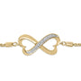 Pulsera bolo de corazón infinito con detalle de diamante en vermeil de oro, foto 2