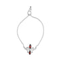 Marquise Garnet and Diamond Accent Lariat Fleur De Lis Adjustable Bolo Bracelet in Sterling Silver, photo 2