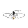 Marquise Black Onyx, Orange Citrine, and Diamond Accent Lariat Fleur De Lis Adjustable Bolo Bracelet in Sterling Silver, photo 1