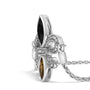 Marquise Black Onyx, Orange Citrine, and Diamond Accent Lariat Fleur De Lis Adjustable Bolo Bracelet in Sterling Silver, photo 4