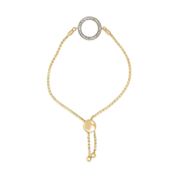 Diamond Accent Circle Lariat Bolo Bracelet in Gold Vermeil, photo 1