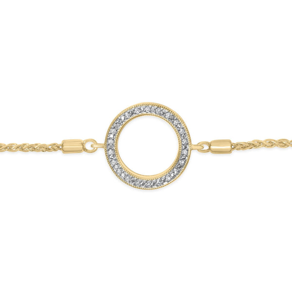 Diamond Accent Circle Lariat Bolo Bracelet in Gold Vermeil, photo 2