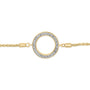 Pulsera bolo de lazo con círculo y detalle de diamante en vermeil de oro, foto 2