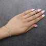 Pulsera bolo de lazo con círculo y detalle de diamante en vermeil de oro, foto 3