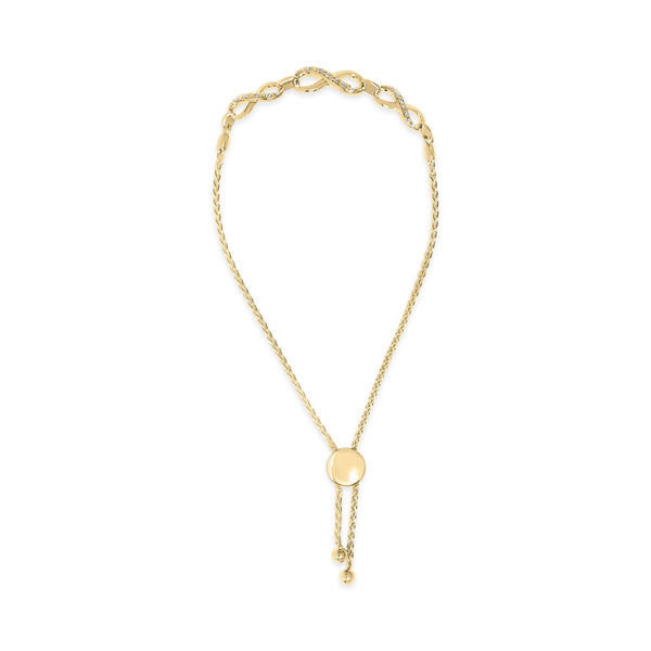 Diamond Accent Infinity Sign Lariat Bolo Bracelet in Gold Vermeil, photo 1