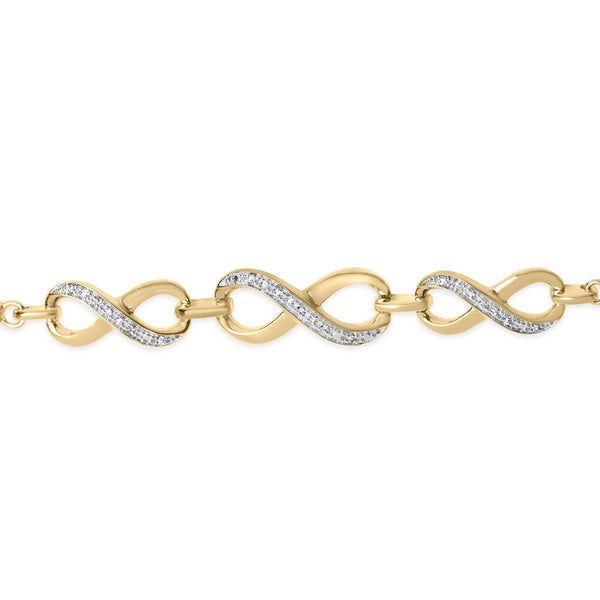 Diamond Accent Infinity Sign Lariat Bolo Bracelet in Gold Vermeil, photo 2