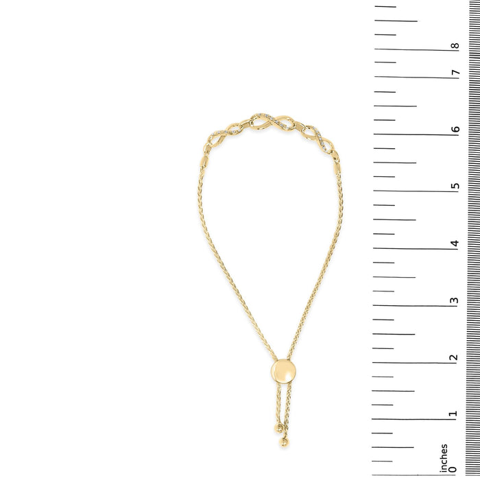 Diamond Accent Infinity Sign Lariat Bolo Bracelet in Gold Vermeil, photo 5