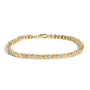 Brazalete rígido de corazón abultado con diamantes de 1/7 ct. p.t. en vermeil de oro, foto 1