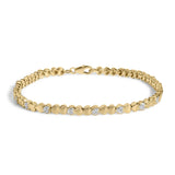 Brazalete rígido de corazón abultado con diamantes de 1/7 ct. p.t. en vermeil de oro