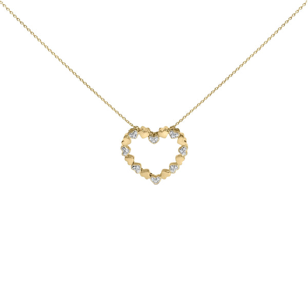 Diamond Accent Puffed Heart Pendant Necklace in Gold Vermeil, photo 1