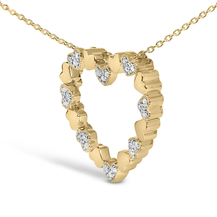 Diamond Accent Puffed Heart Pendant Necklace in Gold Vermeil, photo 4
