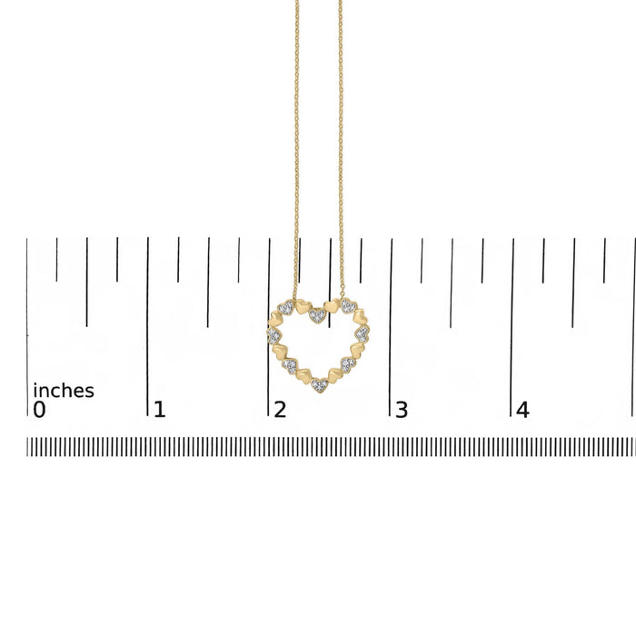 Diamond Accent Puffed Heart Pendant Necklace in Gold Vermeil, photo 5