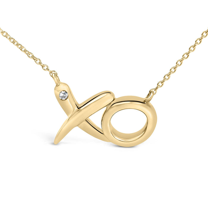 Diamond Accent XO Necklace in Gold Vermeil, photo 2