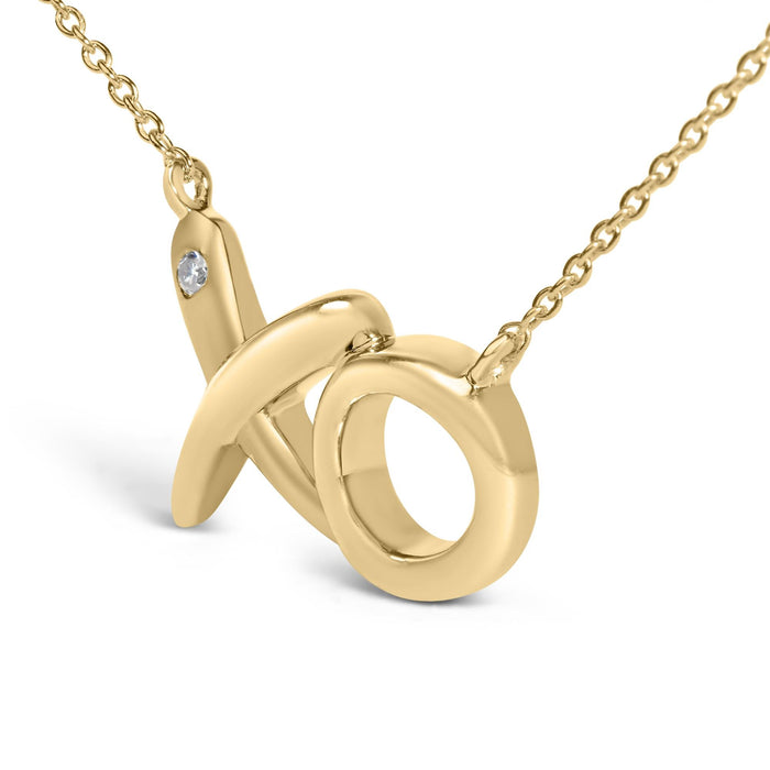 Diamond Accent XO Necklace in Gold Vermeil, photo 4