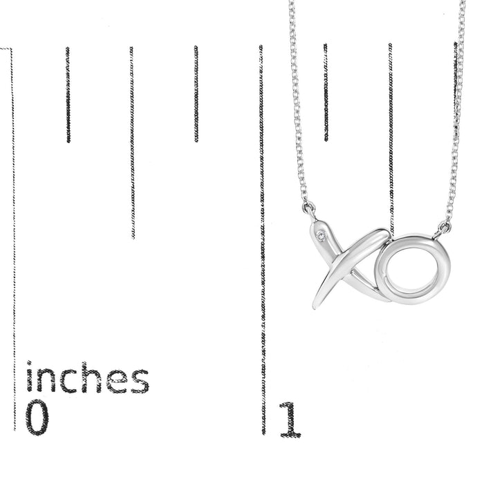 Diamond Accent XO Pendant Necklace in Sterling Silver, photo 5