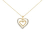 Diamond Accent Floating Double Heart Pendant Necklace in Gold Vermeil, photo 1