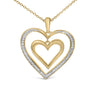 Diamond Accent Floating Double Heart Pendant Necklace in Gold Vermeil, photo 2