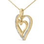 Diamond Accent Floating Double Heart Pendant Necklace in Gold Vermeil, photo 4